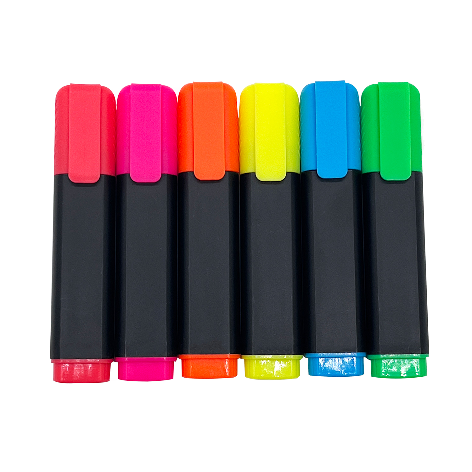 Wholesale brightly colored highlighter pen marker fluorescent oblique brush tip school office supply for painting drawing